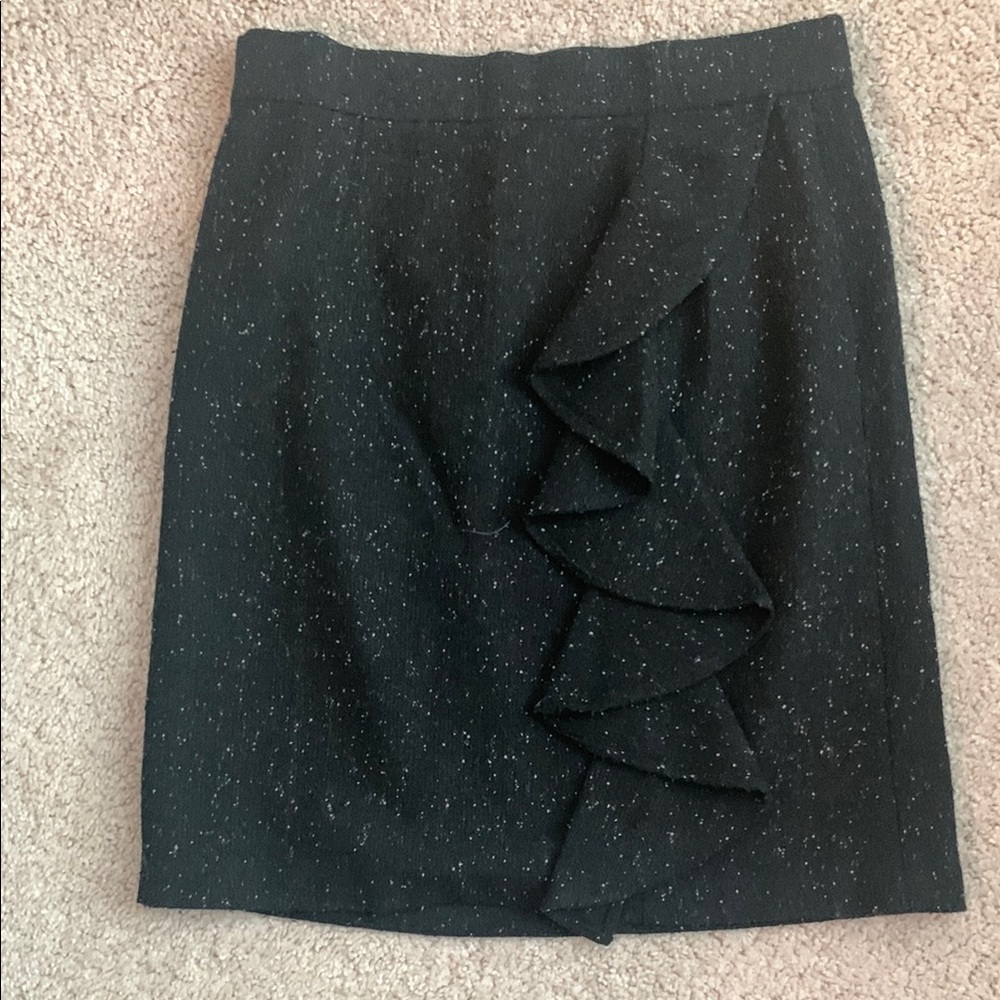 Elegant Black Ruffled Skirt